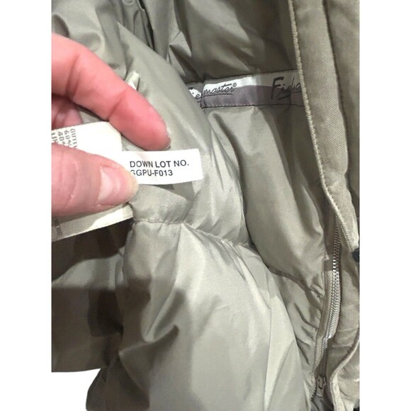 Vtg 90s Fieldmaster Jacket Mens Med Tan Barn Chore Coat Quilt Down Lined Leather - Picture 10 of 16